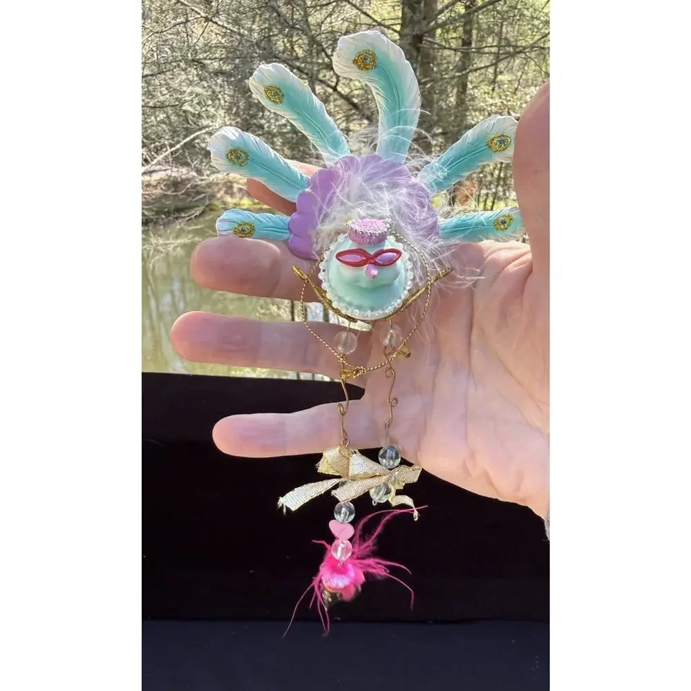 Vintage Katherines Collection Dangle Leg Peacock Christmas Ornament Rare! -K2